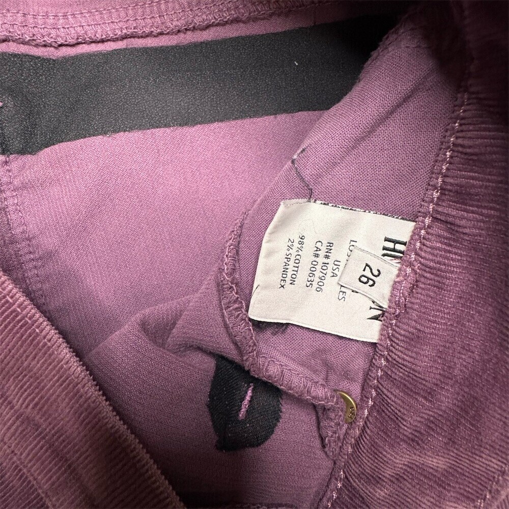 Hudson Jeans Pants Womens Size 26 Purple Corduroy Skinny Stretch 5-Pocket - Picture 2 of 10